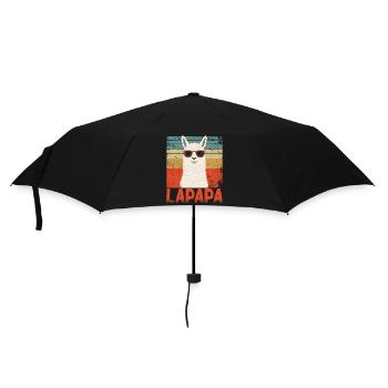 Lapapa Lustiger Lama Vater Perfekter Style - Regenschirm (klein) - Schwarz - Vorne