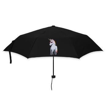 Papa Einhorn Lustiges Vatertag Design - Regenschirm (klein) - Schwarz - Vorne