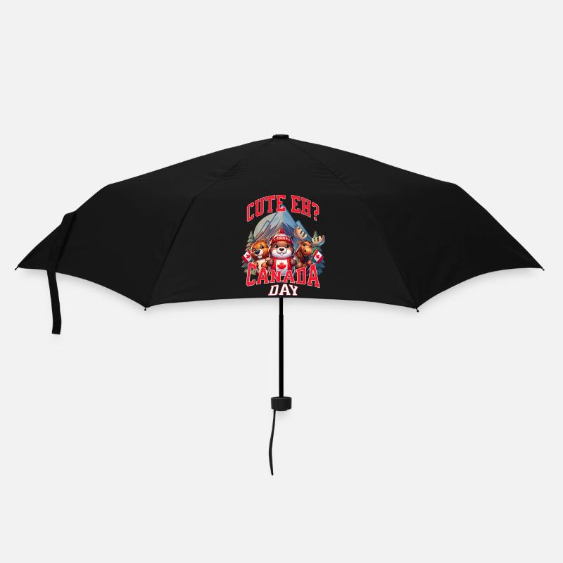 Cute Eh Happy Canada day Flag - Umbrella (small) - black