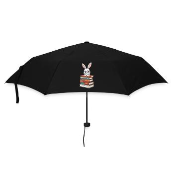 Lesender Hase Perfekter Bücherwurm Stil - Regenschirm (klein) - Schwarz - Vorne