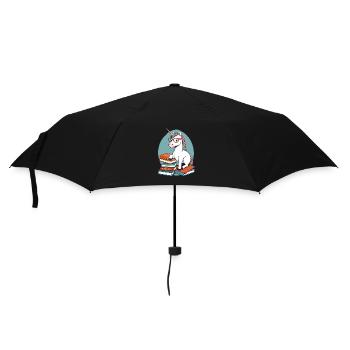 Einhorn Fantasie Geschichten Süßer Bücherwurm - Regenschirm (klein) - Schwarz - Vorne