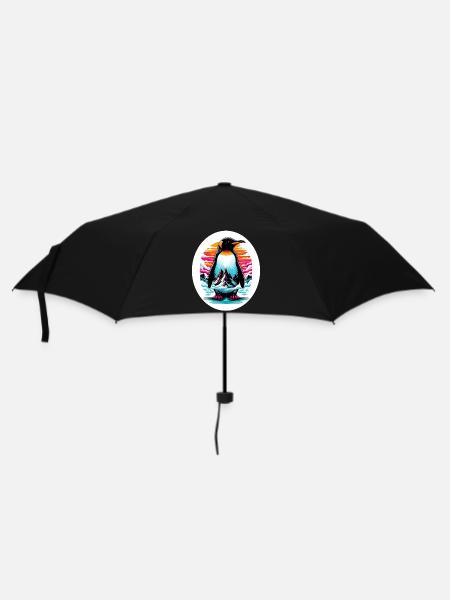 Pinguin - Regenschirm (klein) - Schwarz