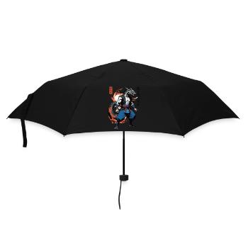 Dragon Samurai Vintage Ukiyo-e Style Artwork - Umbrella (small) - black - Front