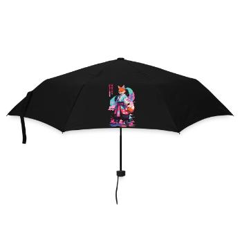 Kitsune Samurai Fox Esthétique Style Vaporwave - Parapluie standard - noir - Devant