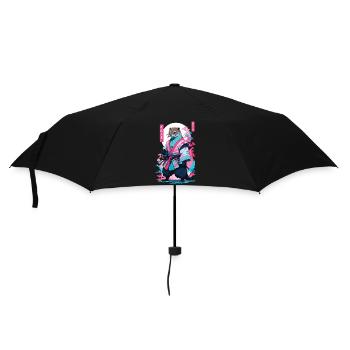 Samouraï Loutre Esthétique Vaporwave Japon Art - Parapluie standard - noir - Devant