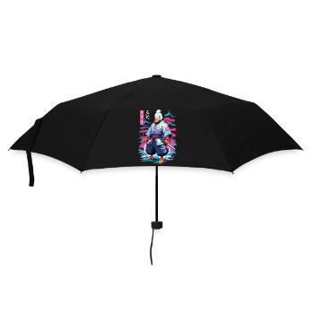 Samurai Duck Aesthetic Vaporwave Style Japan - Umbrella (small) - black - Front