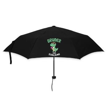 Cooler Dinosaurier Bruder von Schulkind 2025 - Regenschirm (klein) - Schwarz - Vorne