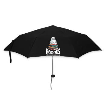 Niedliches Buchliebhaber Gespenst Lustiger Spruch - Regenschirm (klein) - Schwarz - Vorne