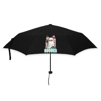 Niedliches Buchliebhaber Gespenst - Regenschirm (klein) - Schwarz - Vorne