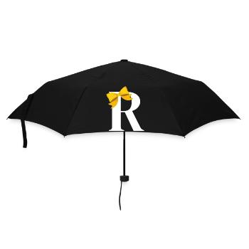 Lettre r nœud jaune - Parapluie standard - noir - Devant
