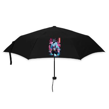Tanuki Yokai Vaporwave Aesthetic Samurai Art - Umbrella (small) - black - Front