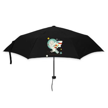 Geometric Owl – Modern Colorful Animal Illustration - Umbrella (small) - black - Front