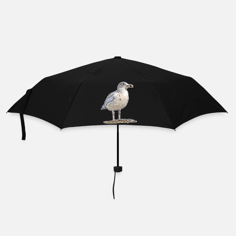 Möwe - Regenschirm (klein) - Schwarz