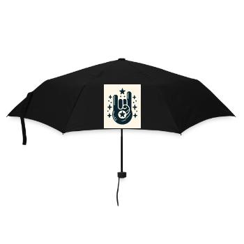 Rock On Hand Gesture with the Stars - Umbrella (small) - black - Front