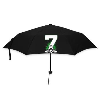 7. Geburtstag Fußballspieler 7 Jahre Kinder - Regenschirm (klein) - Schwarz - Vorne