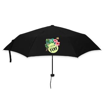 Ich bin fünf – blumiger 5. Geburtstag - Regenschirm (klein) - Schwarz - Vorne