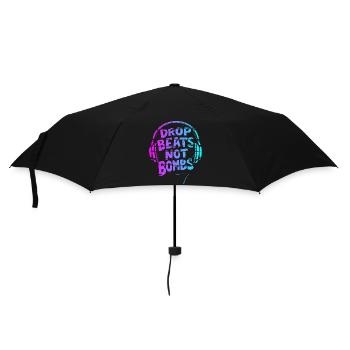 Drop Beats Not Bombs pink cyan - Umbrella (small) - black - Front