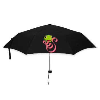 Cheeky frog with a big tongue – Funny design - Umbrella (small) - black - Front