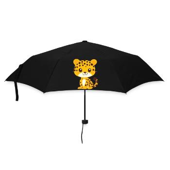 kleiner Leopard - Regenschirm (klein) - Schwarz - Vorne