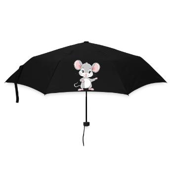 Willkommenssüße Baby-Maus - Regenschirm (klein) - Schwarz - Vorne