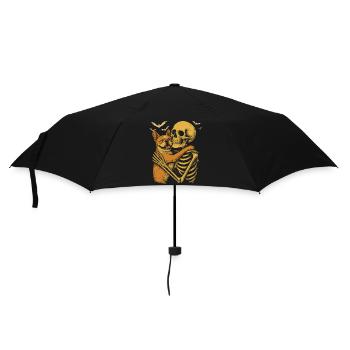 French Bulldog Hug Skeleton - Umbrella (small) - black - Front