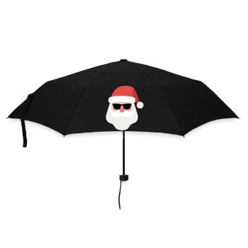 Bonhomme de neige de Noël avec lunettes de soleil - Parapluie standard - noir - Devant