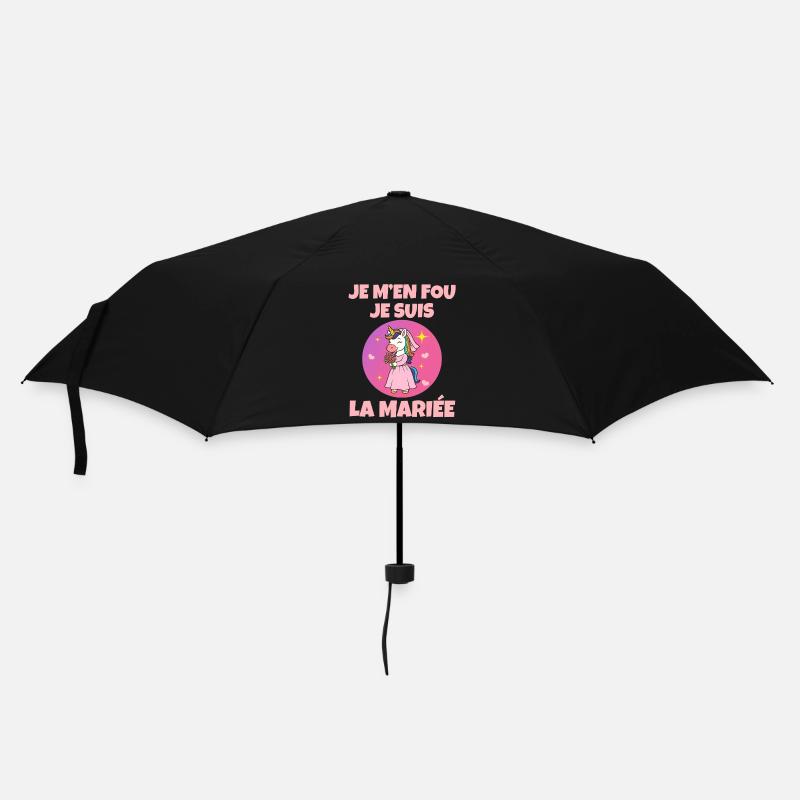 Ich bin die Braut Einhorn Geschenk Lustige Liebe Junggesellenabschied - Regenschirm (klein) - Schwarz
