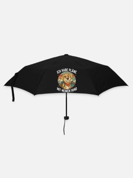 Ich hab Pläne mit meinem Hund - Regenschirm (klein) - Schwarz