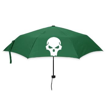 Schattenskull Silhouette - Regenschirm (klein) - Flaschengrün - Vorne