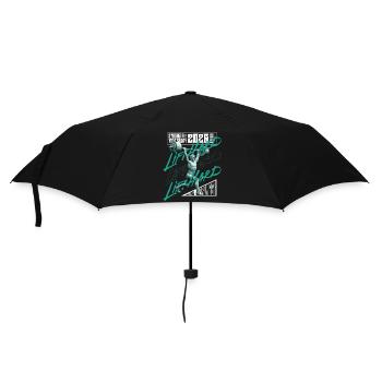 Gewichtheber-Mann, lila-rosa Lichtversion - Regenschirm (klein) - Schwarz - Vorne