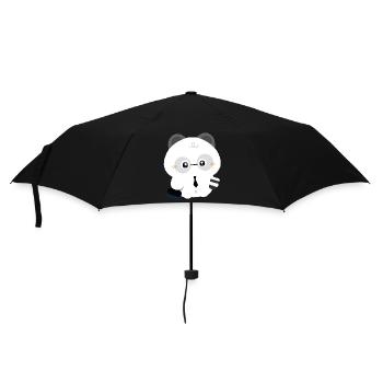 Müder Panda - Regenschirm (klein) - Schwarz - Vorne