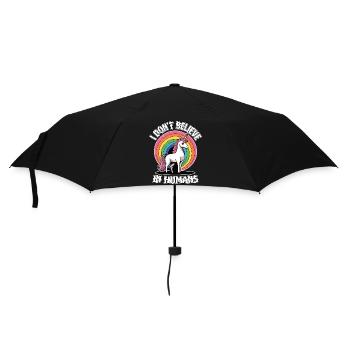 Einhorn Regenbogen Ich glaube nicht an Menschen - Regenschirm (klein) - Schwarz - Vorne