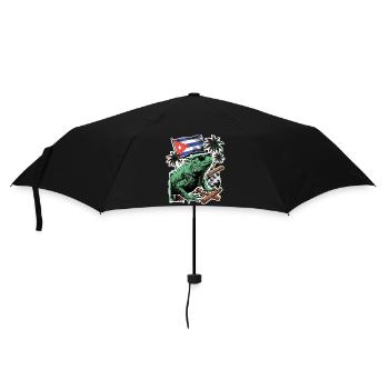 Kuba Chamäleon Palmen - Regenschirm (klein) - Schwarz - Vorne