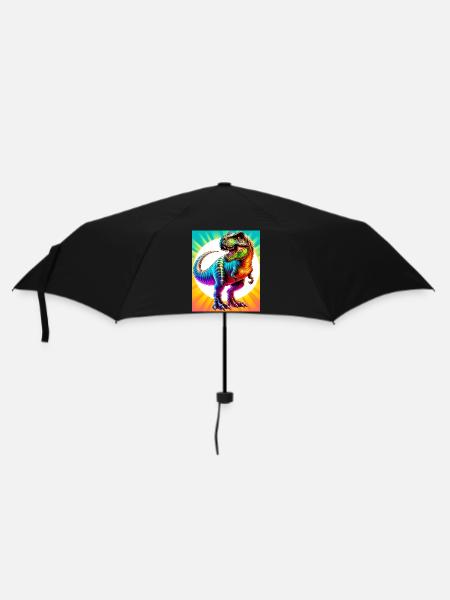 Dinosaurier - Regenschirm (klein) - Schwarz