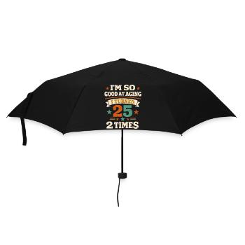 50 years Humor 25 years 2 times Anniversary - Umbrella (small) - black - Front