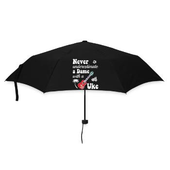 Never underestimate a Dame with a Uke - Regenschirm (klein) - Schwarz - Vorne