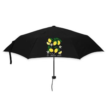 La Dolce Vita Zitronen - Regenschirm (klein) - Schwarz - Vorne