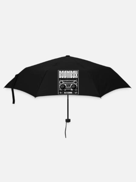 Boombox Old School – Retro Radio - Regenschirm (klein) - Schwarz