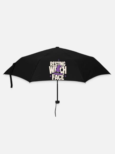 Resting Witch Face Hexenhut - Regenschirm (klein) - Schwarz