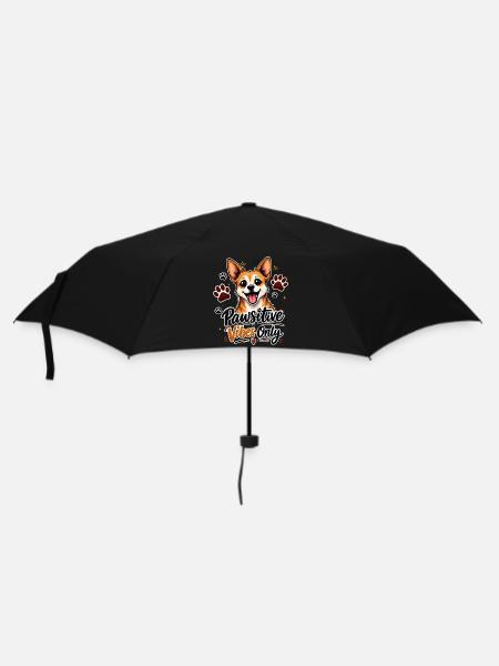 Nur Pawsitive Vibes - Regenschirm (klein) - Schwarz