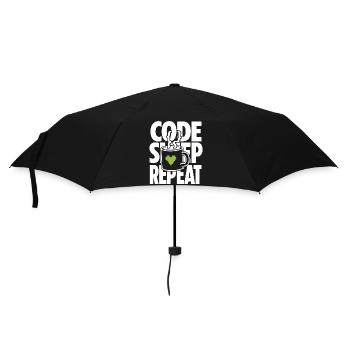Pixelherz für Gamer und IT Nerds - Regenschirm (klein) - Schwarz - Vorne
