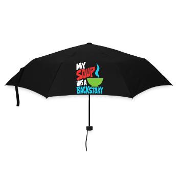 Suppe mit eigener Hintergrundgeschichte - Regenschirm (klein) - Schwarz - Vorne