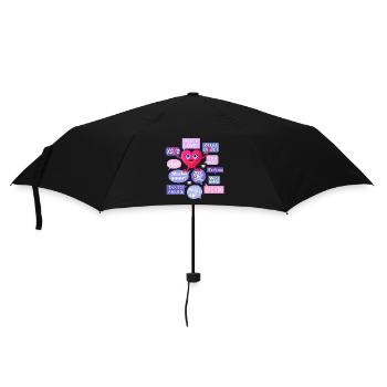 Heart (love, speech bubbles) - Umbrella (small) - black - Front