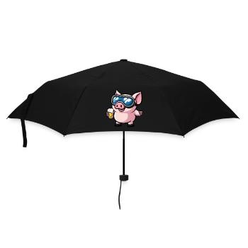 Porc Après-ski Bière Bande dessinée - Parapluie standard - noir - Devant