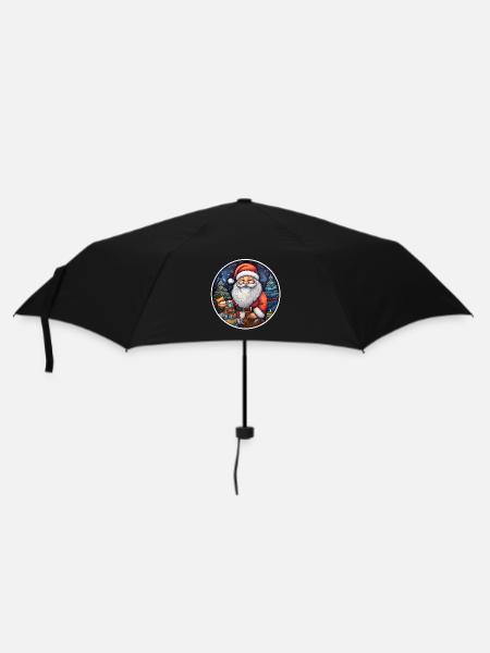 Weihnachtsmann klassisch - Regenschirm (klein) - Schwarz