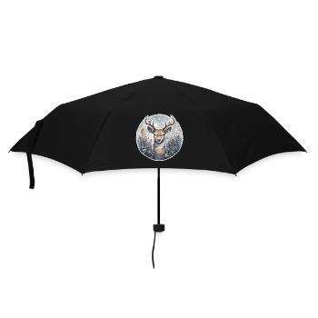 Paysage d’hiver avec des cerfs - Parapluie standard - noir - Devant