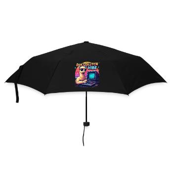 Don't Glitch my Vibe - Retro Gaming Alpaca - Umbrella (small) - black - Front