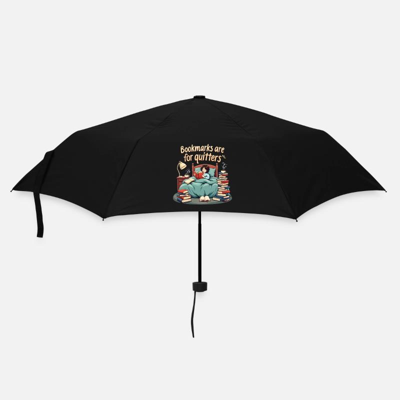 Leseratte Bücherwurm an einem Bücherregal - Regenschirm (klein) - Schwarz