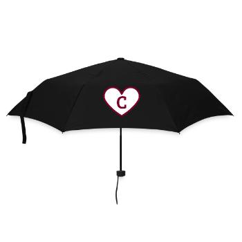 Buchstabe c Herz Sport Trend Burgund - Geschenkidee - Regenschirm (klein) - Schwarz - Vorne