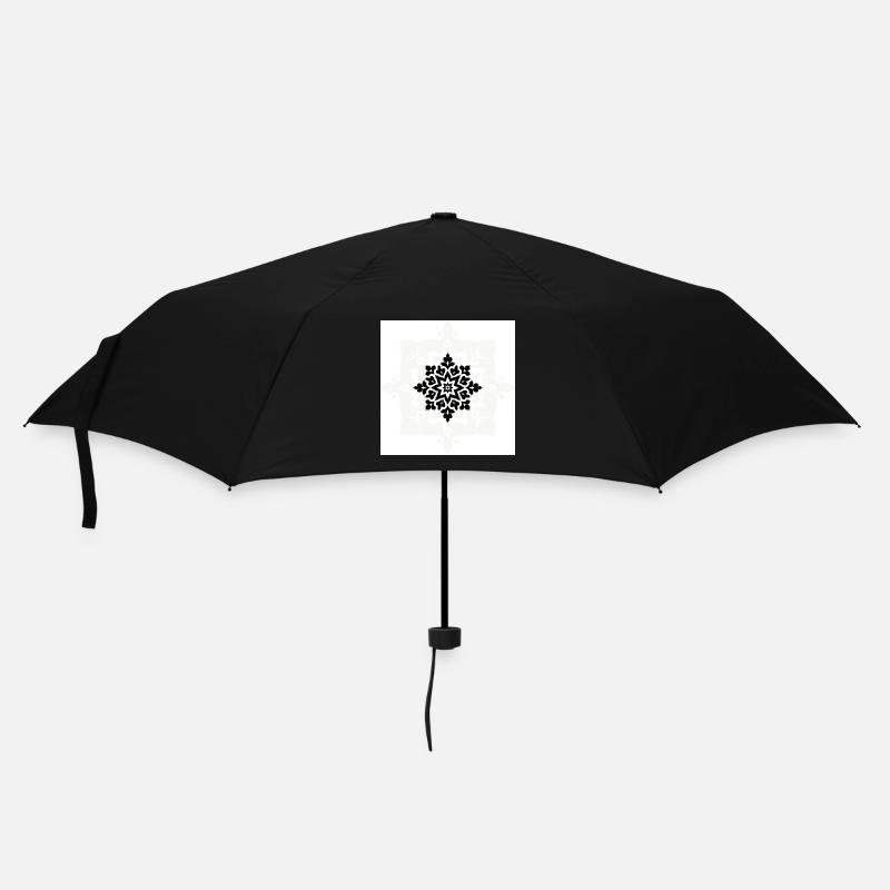 Kompliziertes schwarz-weißes Mandala-Muster - Regenschirm (klein) - Schwarz
